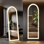 Oval LED Bathroom Mirror 63x20 Inch, Lighted Vanity Mirror with Anti-Fog Function, White
