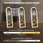 Miroir de salle de bain ovale LED 63x20 pouces, Miroir de courtoisie éclairé avec fonction anti-buée, Blanc