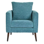 Fauteuils d'appoint pour chambre, Fauteuil moderne rembourré, Chaise longue en tissu de style Mid-Century, Chaise de lecture confortable avec pieds en bois