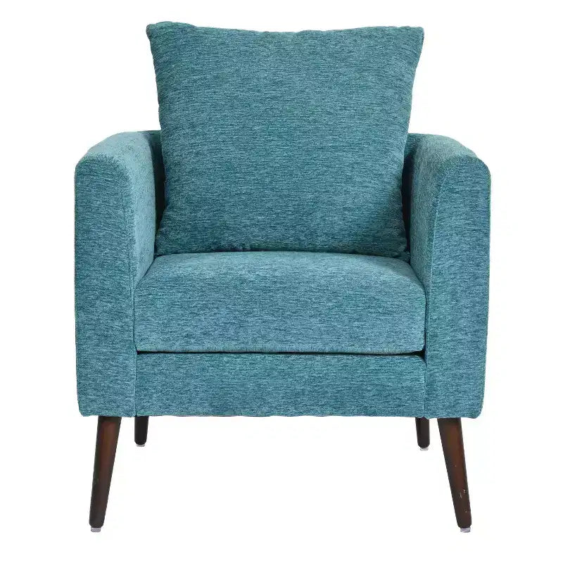 Fauteuils d'appoint pour chambre, Fauteuil moderne rembourré, Chaise longue en tissu de style Mid-Century, Chaise de lecture confortable avec pieds en bois