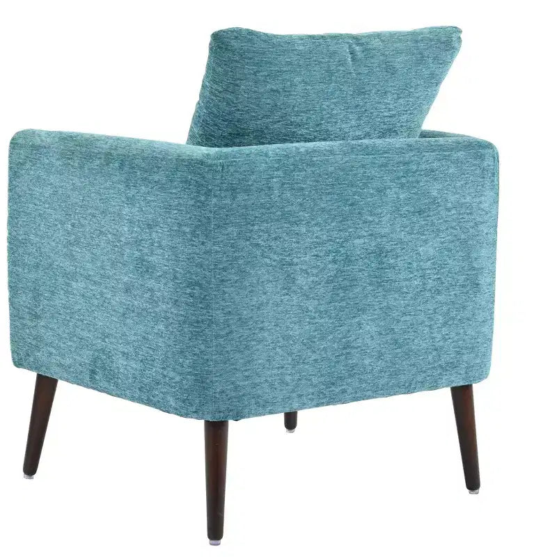 Fauteuils d'appoint pour chambre, Fauteuil moderne rembourré, Chaise longue en tissu de style Mid-Century, Chaise de lecture confortable avec pieds en bois