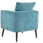 Fauteuils d'appoint pour chambre, Fauteuil moderne rembourré, Chaise longue en tissu de style Mid-Century, Chaise de lecture confortable avec pieds en bois