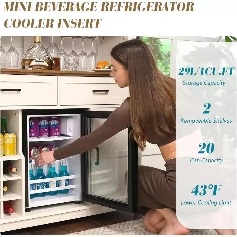 Meuble de bar à café de style ferme avec réfrigérateur pour boissons, meuble de salle à manger avec bar à vin 47", blanc
