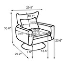Fauteuil pivotant à 360 degrés, fauteuil d'appoint classique du milieu du siècle avec base en métal doré pour salon