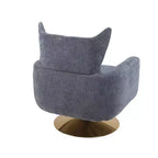 Fauteuil pivotant à 360 degrés, fauteuil d'appoint classique du milieu du siècle avec base en métal doré pour salon