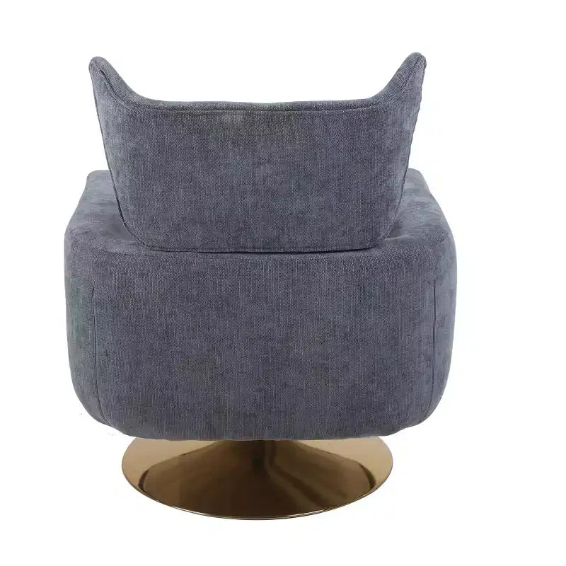 Fauteuil pivotant à 360 degrés, fauteuil d'appoint classique du milieu du siècle avec base en métal doré pour salon