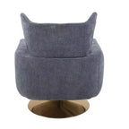 Fauteuil pivotant à 360 degrés, fauteuil d'appoint classique du milieu du siècle avec base en métal doré pour salon