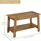 Table basse de ferme moderne avec étagère de rangement, table centrale rectangulaire à 2 niveaux, tables basses industrielles pour bureau à domicile