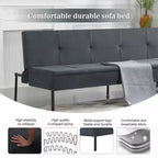 Canapé-lit futon convertible 69.88 avec dossier réglable sur 5 positions
