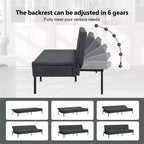 Canapé-lit futon convertible 69.88 avec dossier réglable sur 5 positions