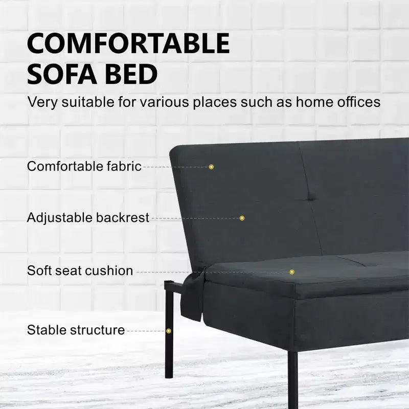 Canapé-lit futon convertible 69.88 avec dossier réglable sur 5 positions