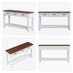 Table d'entrée, table console avec tiroirs de rangement, table de canapé en bois de ferme à 3 niveaux, table de couloir pour entrée, salon