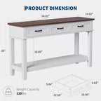 Table d'entrée, table console avec tiroirs de rangement, table de canapé en bois de ferme à 3 niveaux, table de couloir pour entrée, salon