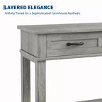 Table d'entrée, table console avec tiroirs de rangement, table de canapé en bois de ferme à 3 niveaux, table de couloir pour entrée, salon