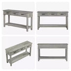 Table d'entrée, table console avec tiroirs de rangement, table de canapé en bois de ferme à 3 niveaux, table de couloir pour entrée, salon