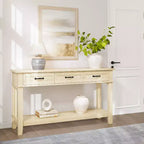 Table d'entrée, table console avec tiroirs de rangement, table de canapé en bois de ferme à 3 niveaux, table de couloir pour entrée, salon