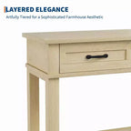 Table d'entrée, table console avec tiroirs de rangement, table de canapé en bois de ferme à 3 niveaux, table de couloir pour entrée, salon