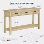 Table d'entrée, table console avec tiroirs de rangement, table de canapé en bois de ferme à 3 niveaux, table de couloir pour entrée, salon