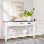 Table d'entrée, table console avec tiroirs de rangement, table de canapé en bois de ferme à 3 niveaux, table de couloir pour entrée, salon