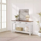 Entryway Table, Console Table with Storage Drawers, 3 Tier Farmhouse Wooden Sofa Table, Hallway Table for Entryway, Living Room
