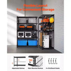 Étagères de rangement, 1360 kg, rayonnage de garage robuste à 5 niveaux, étagères métalliques réglables de 61 P x 122 L x 183 H pour unité de rayonnage industriel
