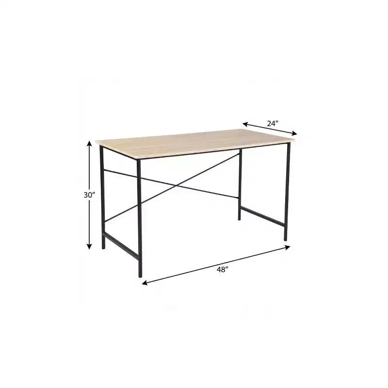 Bureau d'ordinateur en bois marron et noir de 48 po