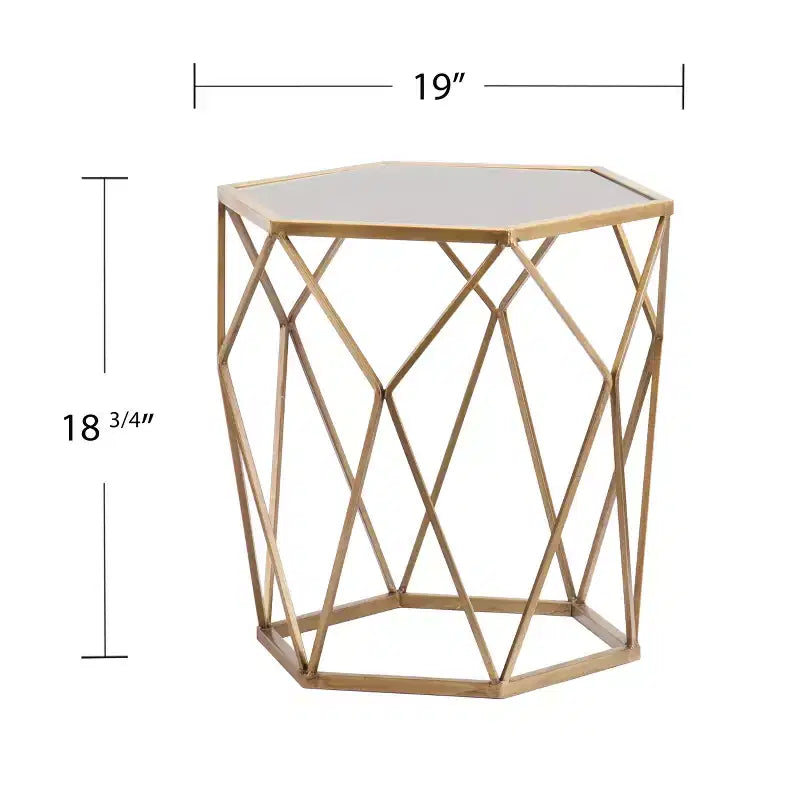 Table d'appoint géométrique – Or