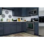 Meuble bas de cuisine de 24 po L x 34,5 po H x 24 po P avec tiroir et portes doubles, cadre en contreplaqué, recouvrement total, fermeture en douceur, prêt à assembler