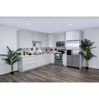Meuble bas de cuisine de 24 po L x 34,5 po H x 24 po P avec tiroir et portes doubles, cadre en contreplaqué, recouvrement total, fermeture en douceur, prêt à assembler