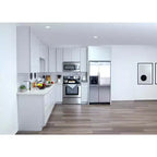 Meuble bas de cuisine de 24 po L x 34,5 po H x 24 po P avec tiroir et portes doubles, cadre en contreplaqué, recouvrement total, fermeture en douceur, prêt à assembler