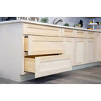 Meuble bas de cuisine de 24 po L x 34,5 po H x 24 po P avec tiroir et portes doubles, cadre en contreplaqué, recouvrement total, fermeture en douceur, prêt à assembler