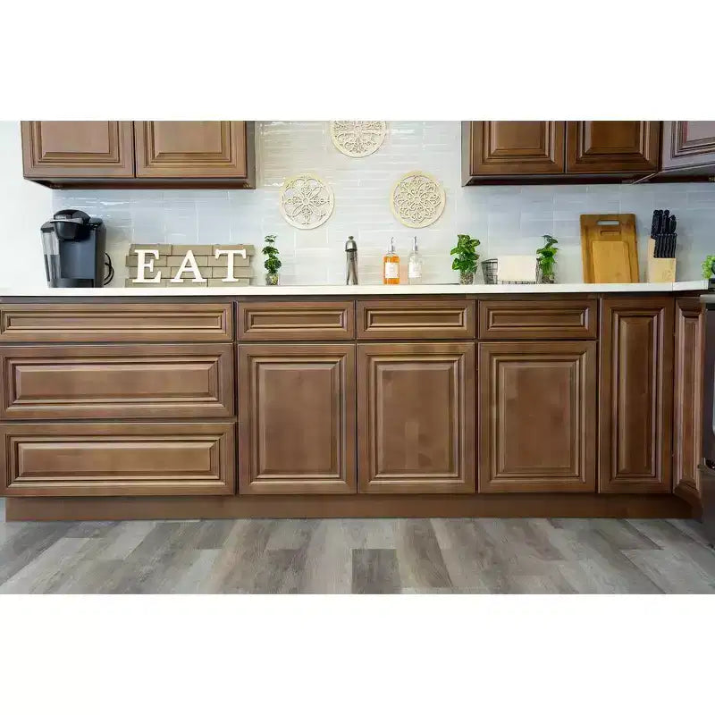Meuble bas de cuisine de 24 po L x 34,5 po H x 24 po P avec tiroir et portes doubles, cadre en contreplaqué, recouvrement total, fermeture en douceur, prêt à assembler