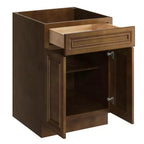 CASAINC 24 in. W x 34.5 in. H x 24 in. D Base Kitchen Cabinet with Drawer and Double Doors  Plywood Frame, Full Overlay, Soft-Close, RTA