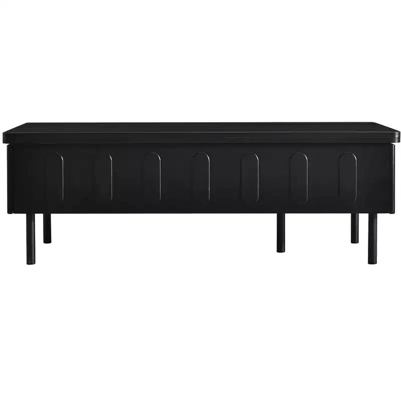 Table basse relevable avec 2 tiroirs, table de cocktail moderne, table d'appoint pour canapé, table de rangement avec plateau pliant, blanc/noir