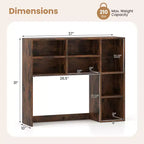 Étagère de bureau avec 7 compartiments ouverts et 3 étagères réglables Naturel/Beige/Gris/Marron/Blanc