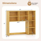 Étagère de bureau avec 7 compartiments ouverts et 3 étagères réglables Naturel/Beige/Gris/Marron/Blanc