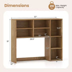 Étagère de bureau avec 7 compartiments ouverts et 3 étagères réglables Naturel/Beige/Gris/Marron/Blanc