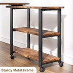 Table d'appoint rotative à 360 degrés, table d'appoint mobile avec sac de rangement supplémentaire, 6 roulettes verrouillables, tables pivotantes polyvalentes pour chambre, salon, bureau