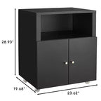 Armoire de rangement métallique sur roulettes, support d'imprimante roulant avec portes et étagère pour bureau à domicile