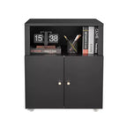 Armoire de rangement métallique sur roulettes, support d'imprimante roulant avec portes et étagère pour bureau à domicile