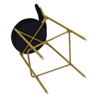 Lot de deux chaises de bar basses en velours et métal noirs et dorés de 73,66 cm