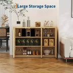 Buffet de rangement de 46,7 po, buffet en bois avec étagères réglables et 3 portes