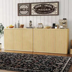 Buffet de rangement de 46,7 po, buffet en bois avec étagères réglables et 3 portes