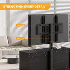 Meuble TV moderne avec support réglable, commode de rangement à 6 tiroirs - Grande table console multimédia en MDF pour téléviseurs de 32 à 80 pouces - Meuble de divertissement pour salon