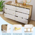 Commode de Ferme à 6 Tiroirs, Commode Rustique en Bois, Grand Rangement, Armoire de Rangement Décorative, Pour Chambre à Coucher, Salon