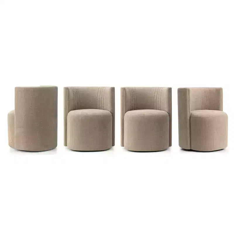 Chaises de salle à manger modernes pivotantes, sans accoudoirs, en tissu texturé tissé, avec dossier incurvé, pour salle à manger ou cuisine