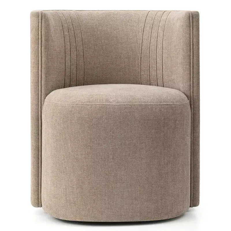 Chaises de salle à manger modernes pivotantes, sans accoudoirs, en tissu texturé tissé, avec dossier incurvé, pour salle à manger ou cuisine