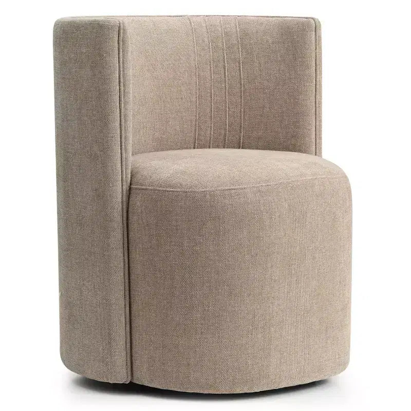Chaises de salle à manger modernes pivotantes, sans accoudoirs, en tissu texturé tissé, avec dossier incurvé, pour salle à manger ou cuisine