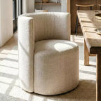 Chaises de salle à manger modernes pivotantes, sans accoudoirs, en tissu texturé tissé, avec dossier incurvé, pour salle à manger ou cuisine