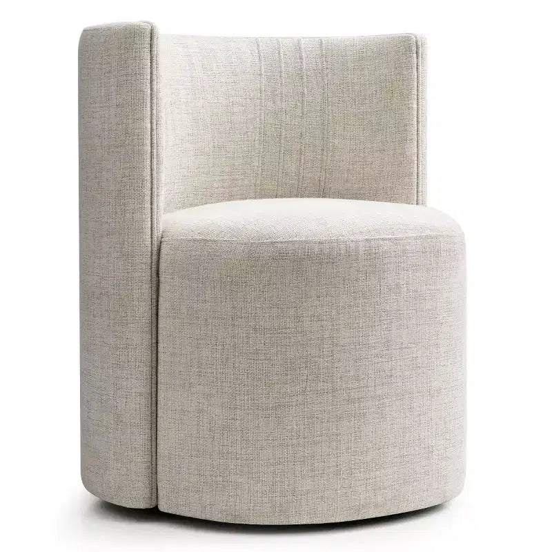 Chaises de salle à manger modernes pivotantes, sans accoudoirs, en tissu texturé tissé, avec dossier incurvé, pour salle à manger ou cuisine